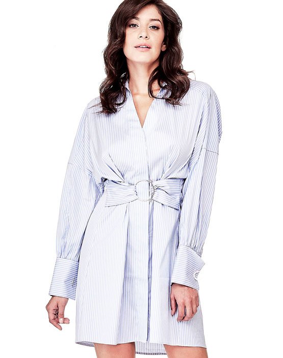 vestido azul guess