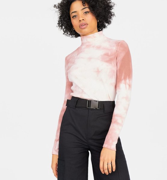tie-dye camisola de gola alta stradivarius