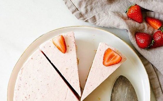 tarte gelada de morango fácil