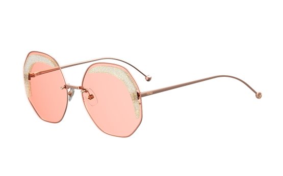 tons pastel óculos fendi cor de rosa
