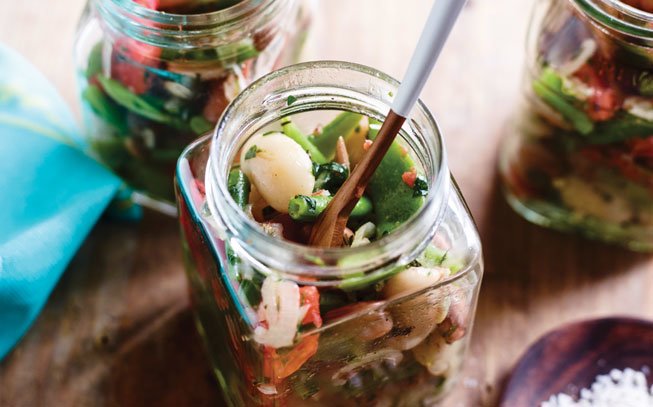 salada de feijão mediterrânica