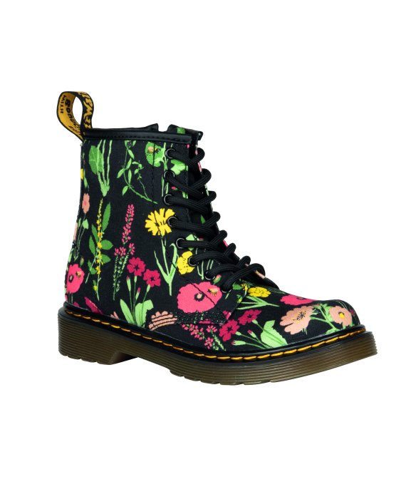 botas com padrão floral Dr. Martens