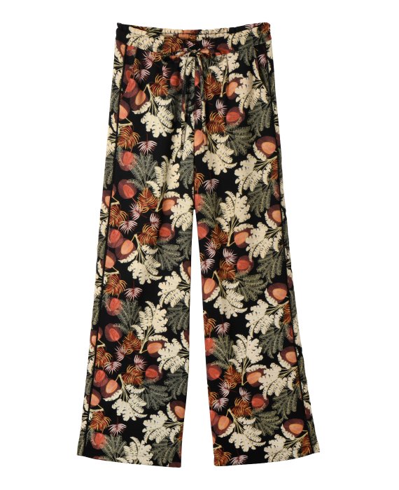 calças padrão floral kiabi
