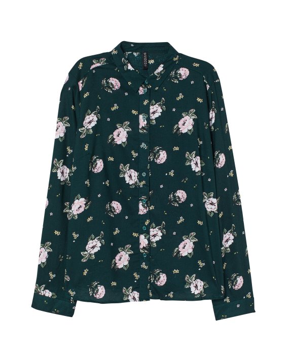 camisa padrão floral H&M