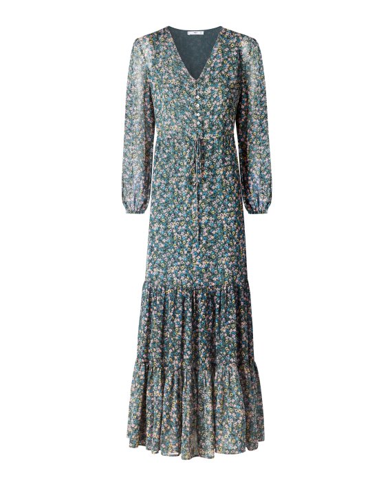 vestido padrão floral mango