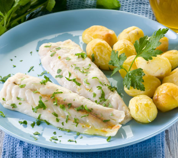 Filetes de pescada no forno