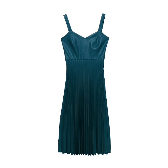 Vestido midi plissado