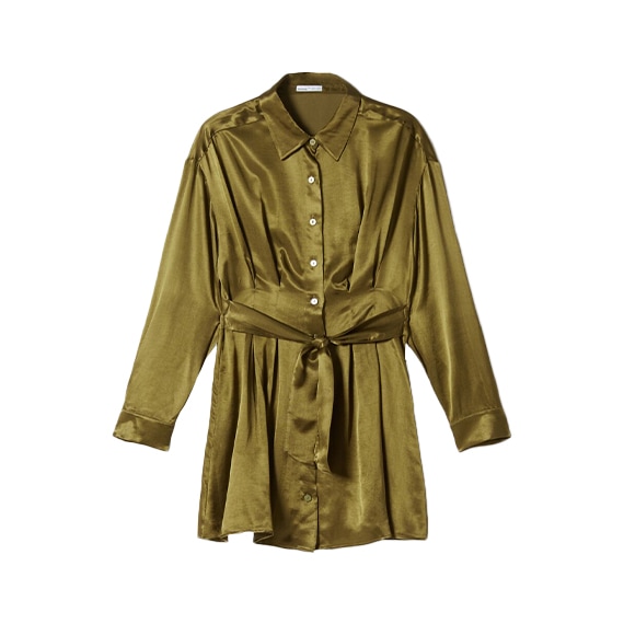 Camisa vestido acetinada