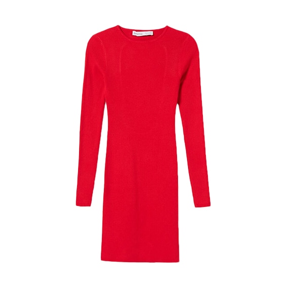 Vestido com nervuras e costas abertas