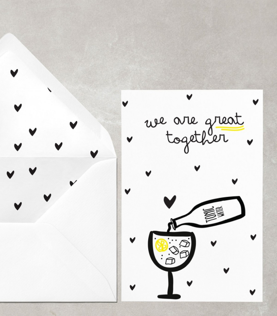 Postal Conjunto Gin e Água Tónica