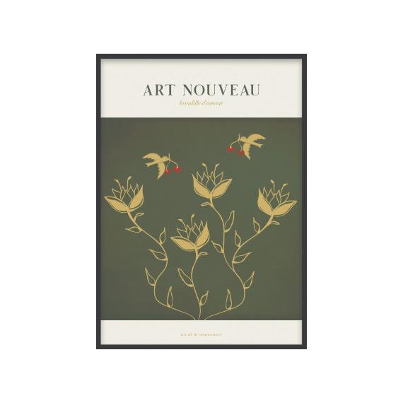 Poster Art Noveau Love Birds