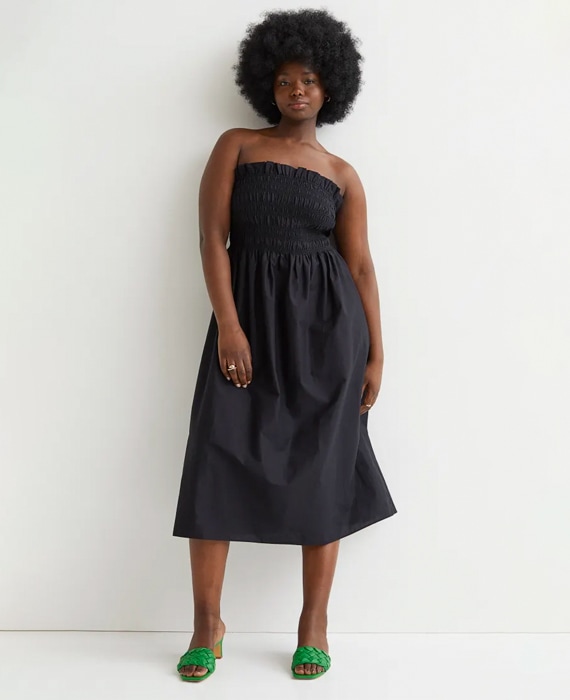 vestido comprido preto hm