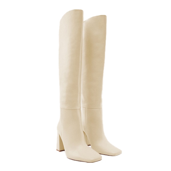 Botas de salto alto de pele