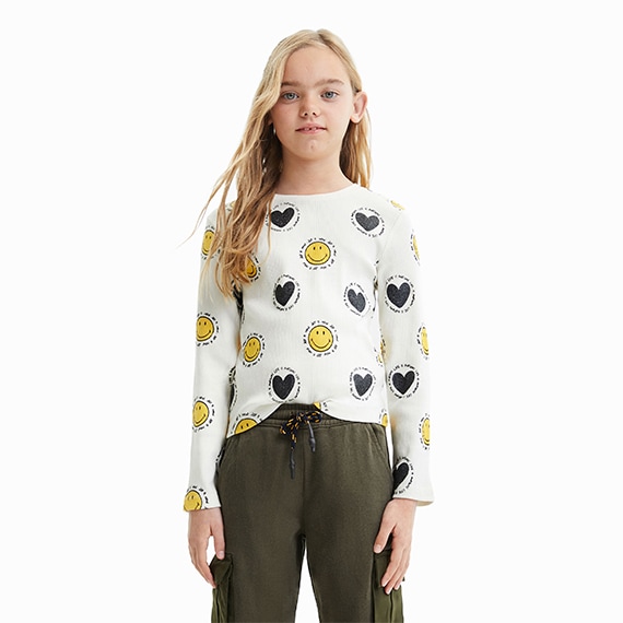 T-shirt Smiley® corações