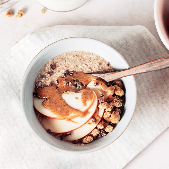 Porridge de maca e pasta de amêndoa