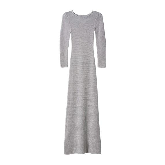 Vestido comprido de malha brilhante
