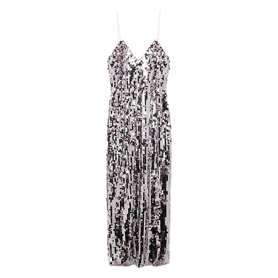 Vestido de alças com lantejoulas