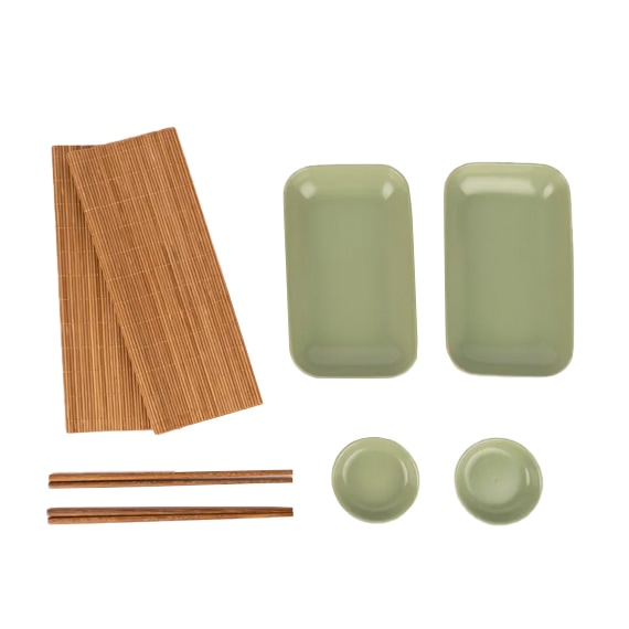 Conjunto sushi verde (8 peças)