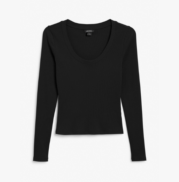 camisola manga comprida preta