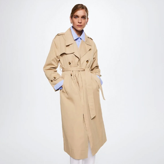 Gabardina clássica de algodão