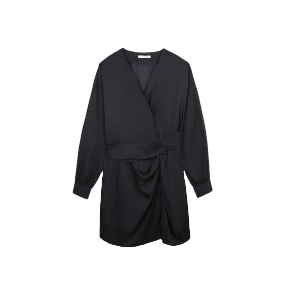 Vestido curto acetinado