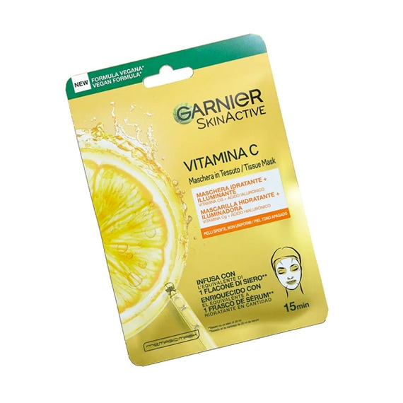 Máscara facial de tecido de vitamina C