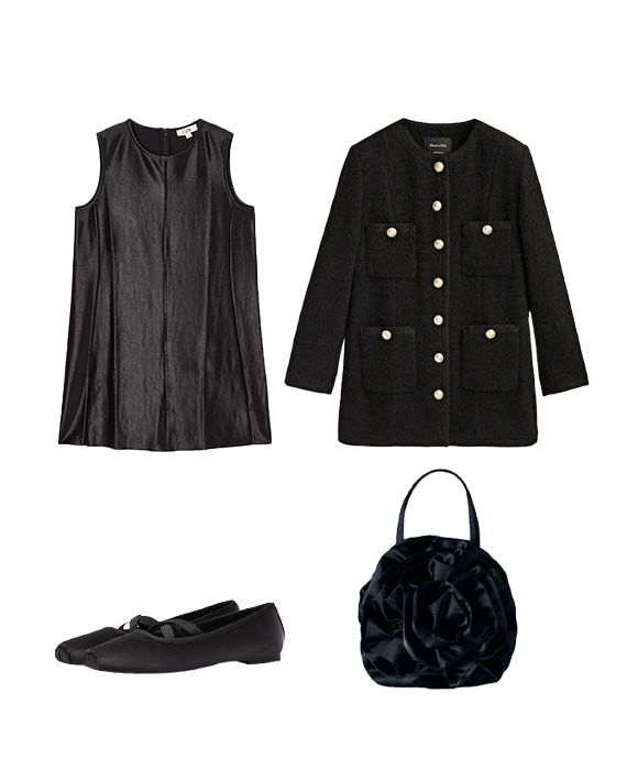vestido preto cetim