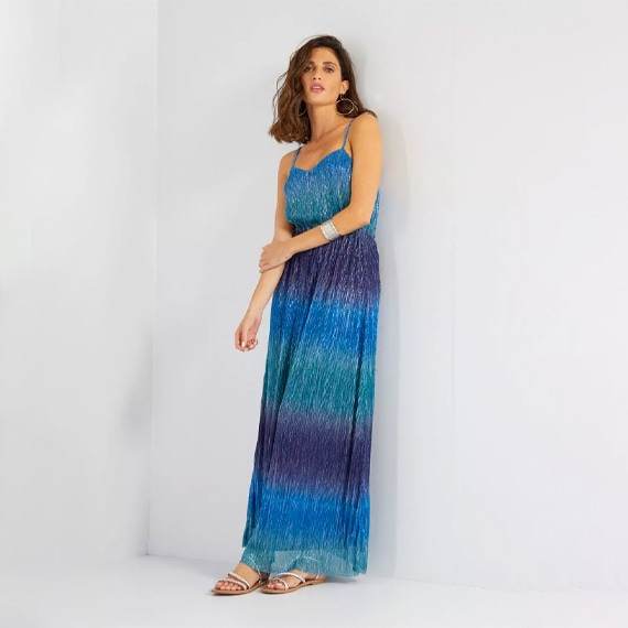 Vestido de malha plissado