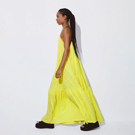 Vestido comprido em nylon