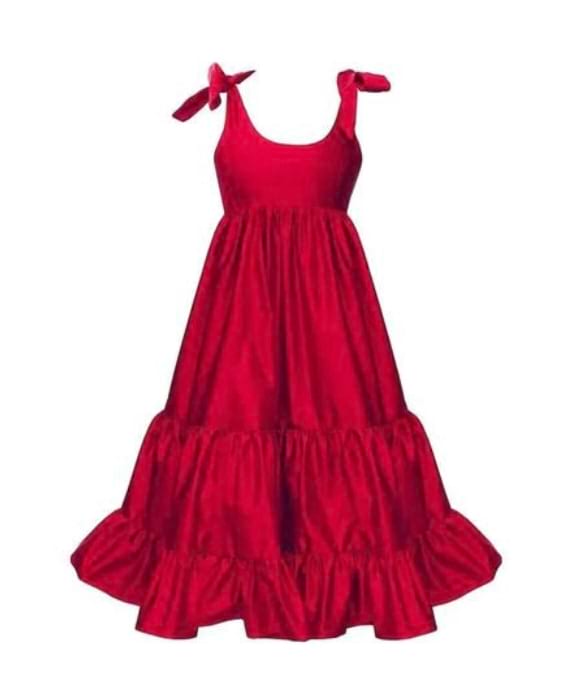 vestidos românticos vermelho