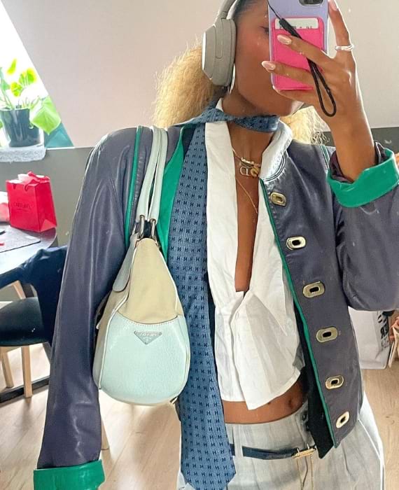 gravata azul look