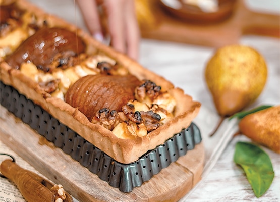 Tarte de pera e queijo brie
