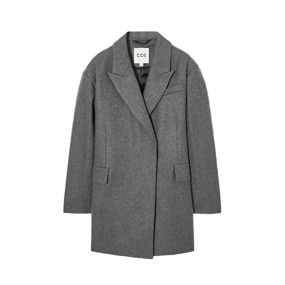casaco de lã oversized cinzento look parisiense