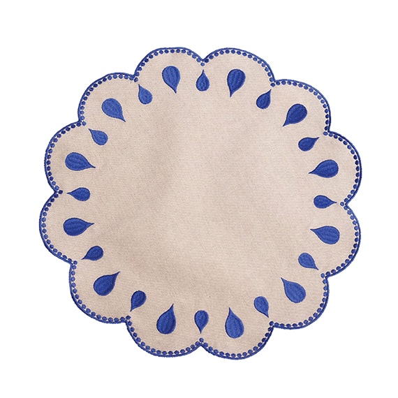 loiças antigas individual branco e azul