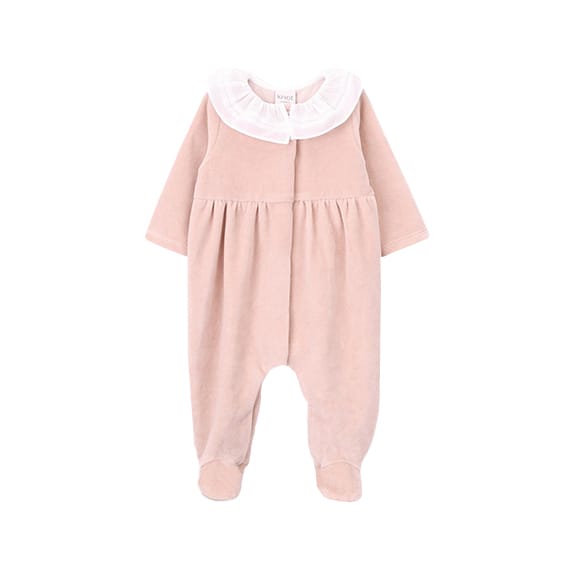 Roupas de bebé babygrow rosa manga comprida gola