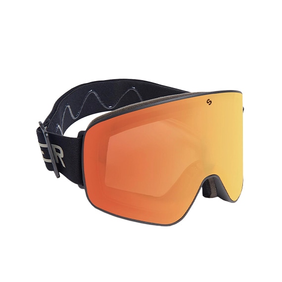 roupa de ski óculos máscara laranja