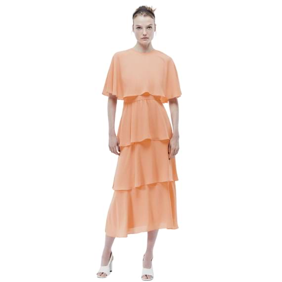 vestidos de cerimónia vestido laranja drapeado