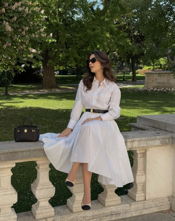 vestido branco sabrinas bege