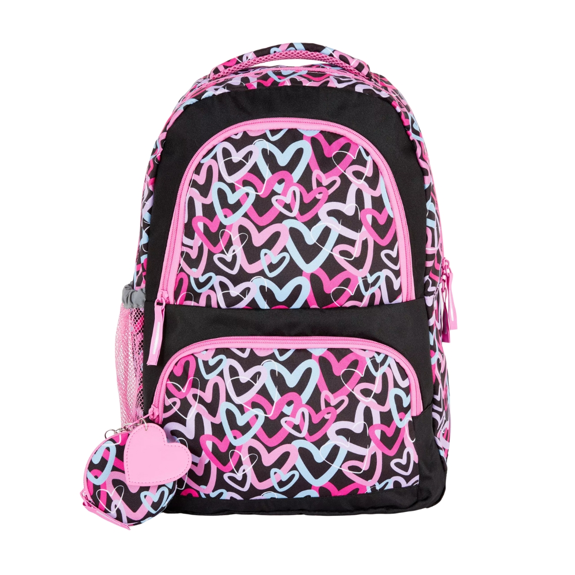 Mochila bolso malha padrão corações