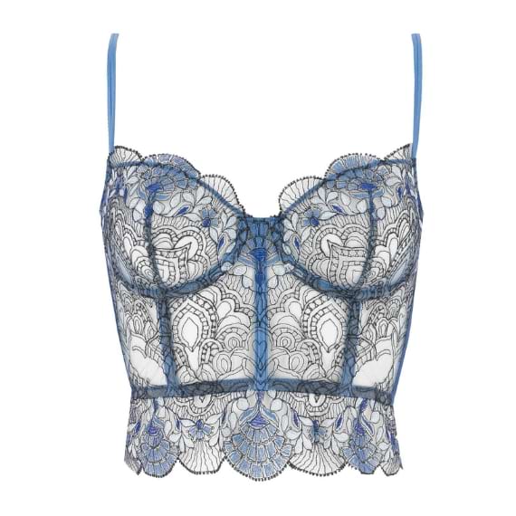 corpete azul renda