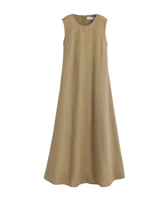 vestido rustico bege