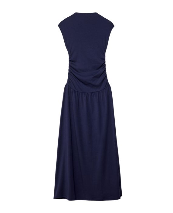 vestido azul comprido