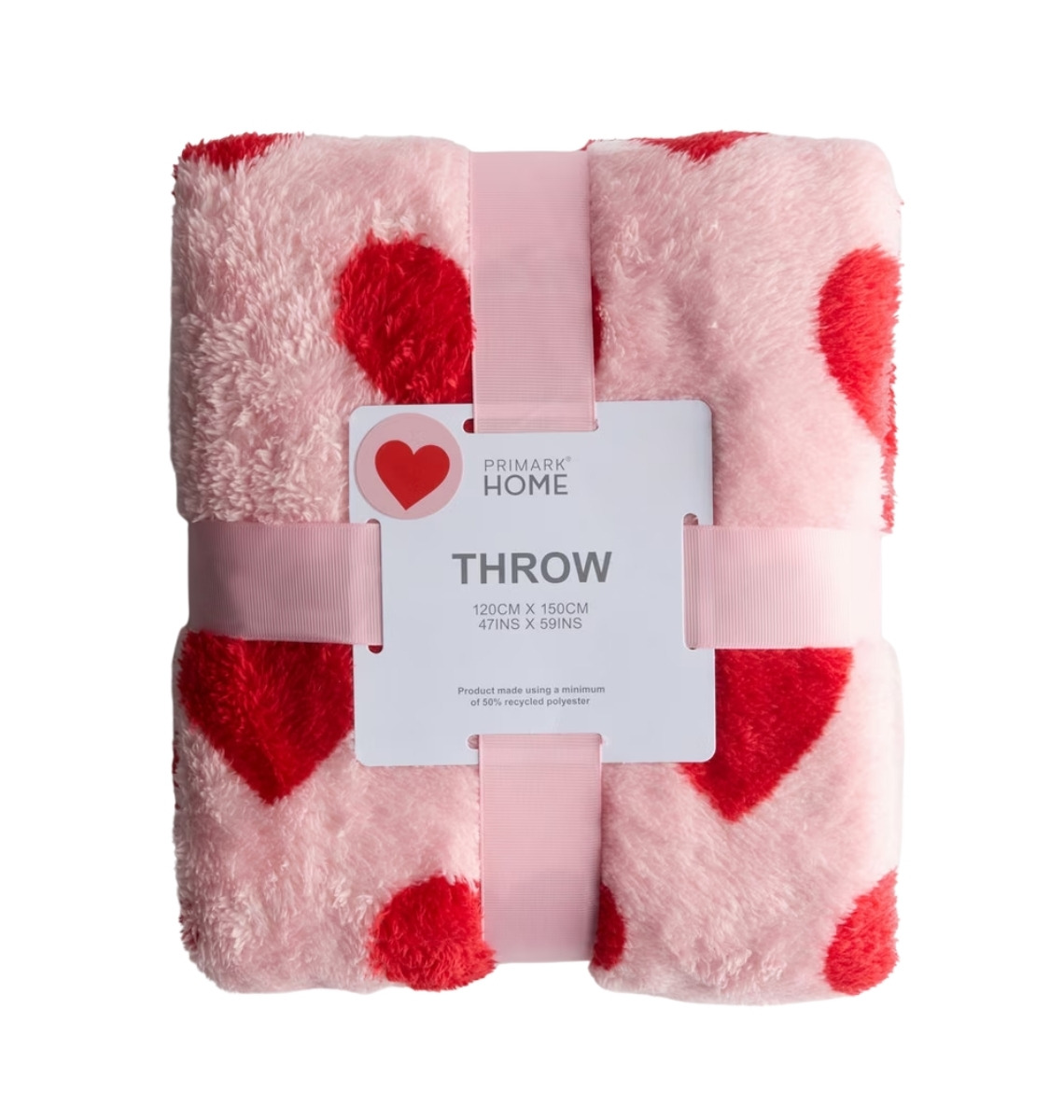 Manta aconchegante com design de cora&ccedil;&atilde;o primark